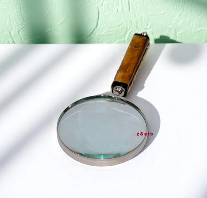 Handcrafted Brass Magnifying Glass Professional Handheld Reading Tool