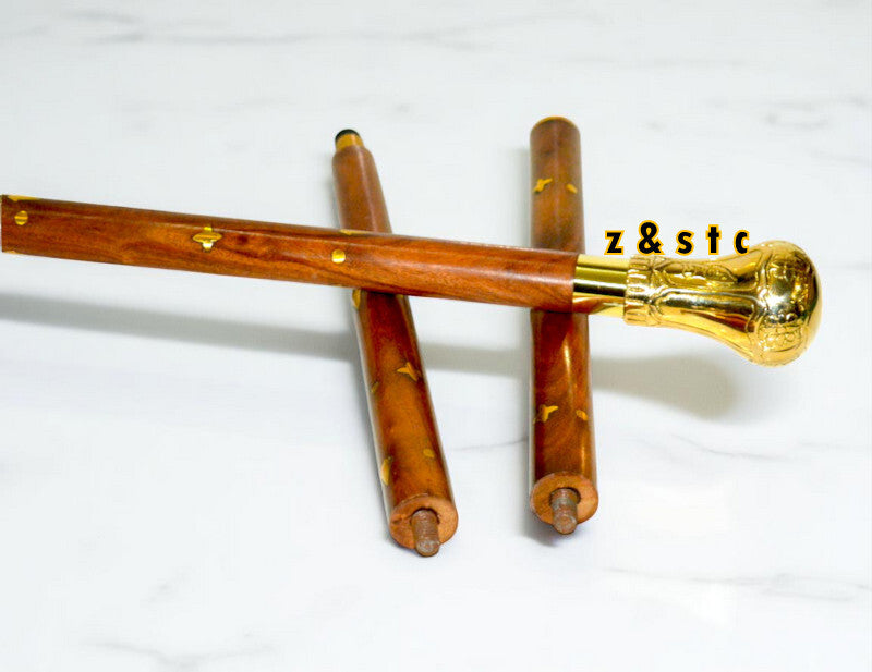Handcrafted Victorian Walking Stick – Solid Wood & Brass Design
