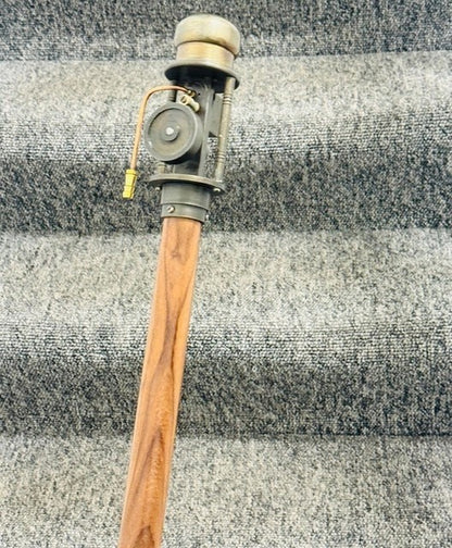 Handmade Antique Brass Walking Stick with  with Nautical Steam Engine Handle
