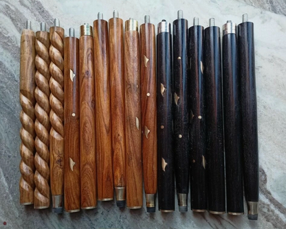 Set of 5 Wooden Walking Stick Shafts | 3-Fold Cane Replacement Poles