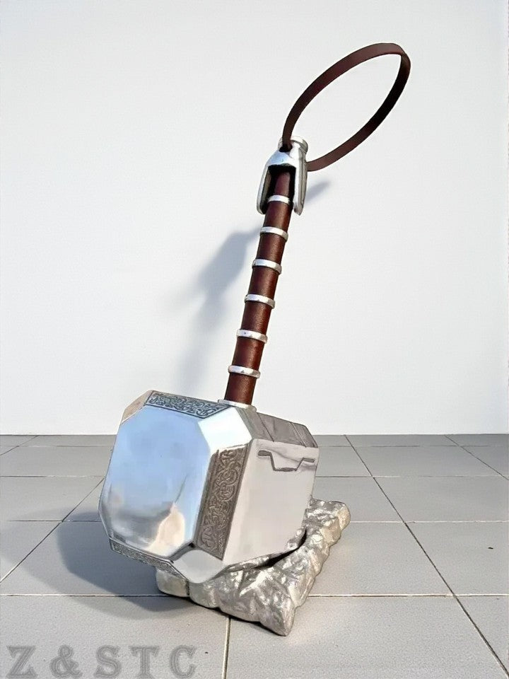 Silver Mjolnir Thor Hammer – 1/1 Scale Metal Replica | MCU Avengers Cosplay Prop