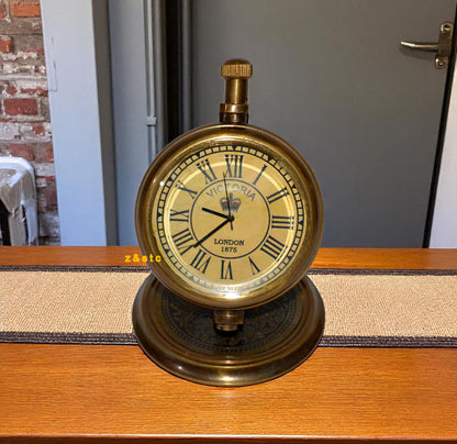 Decorative Desk Clock Classic Brass Timepiece for Study, Office, or Gift