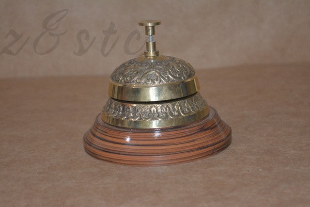 Victorian Style Service Desk Bell Ornate Solid Brass Hotel Counter Desk Bell