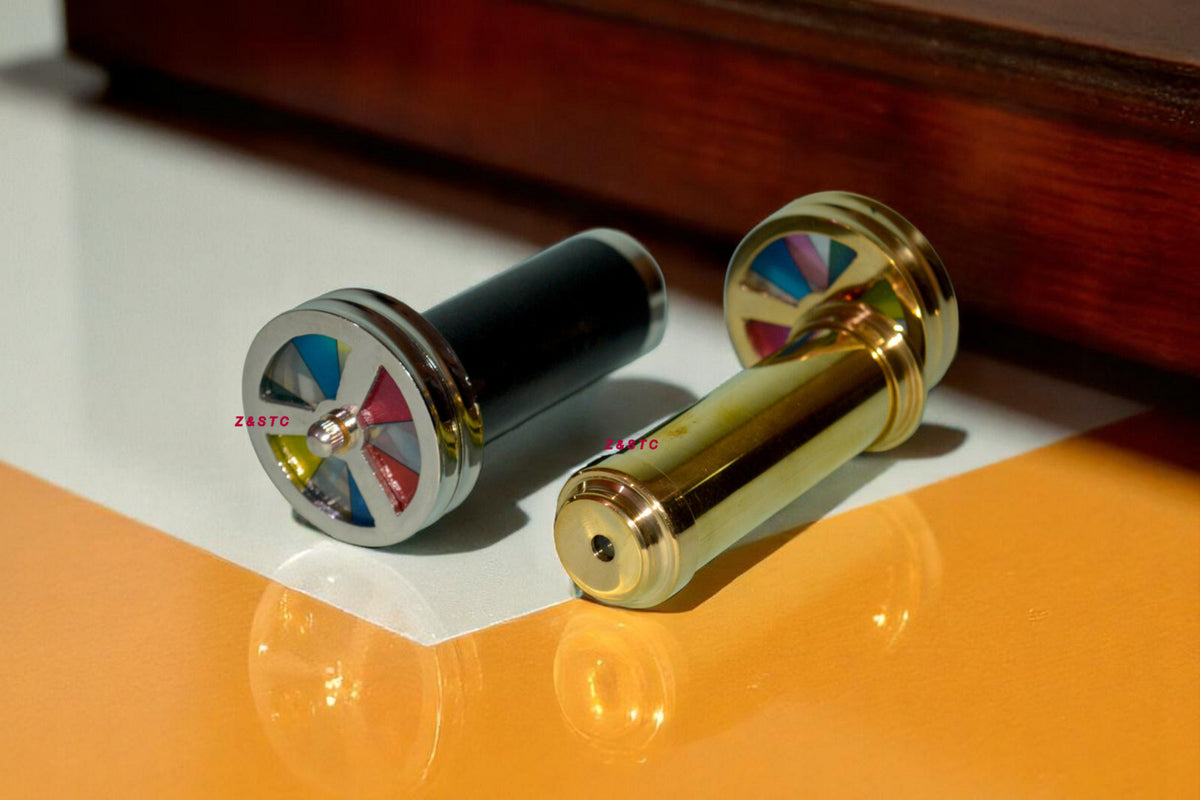 brass & Leather wrapped kaleidoscopes '2 pieces,handheld antique style decor