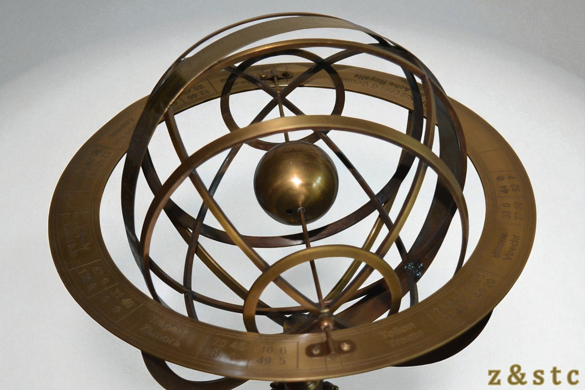 Antique Style Armillary on Wooden Tripod – Nautical & Astronomical Decor