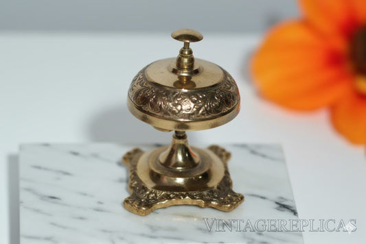 Vintage Style Brass Service Bell – Hotel Reception Desk Counter Decor