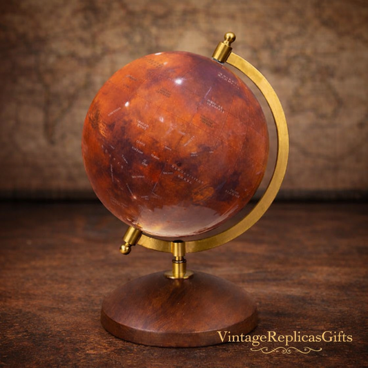 Premium Mars Planet Globe 360° Rotating | Detailed Topography Map