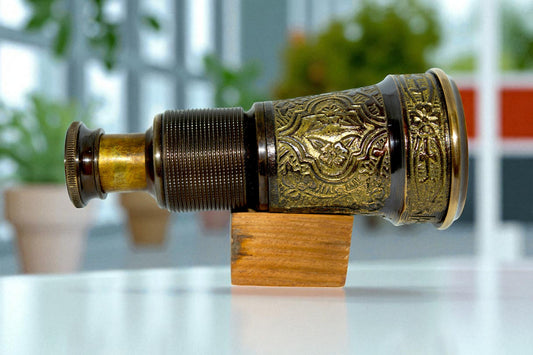 Victorian Nautical Spyglass Brass Telescope w/ Antique Finish & Medieval Design