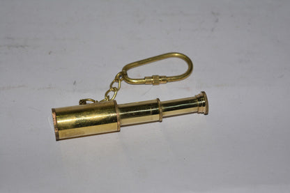 Pocket Telescope Brass Keychain – Mini Nautical Spyglass Key Ring for Travelers