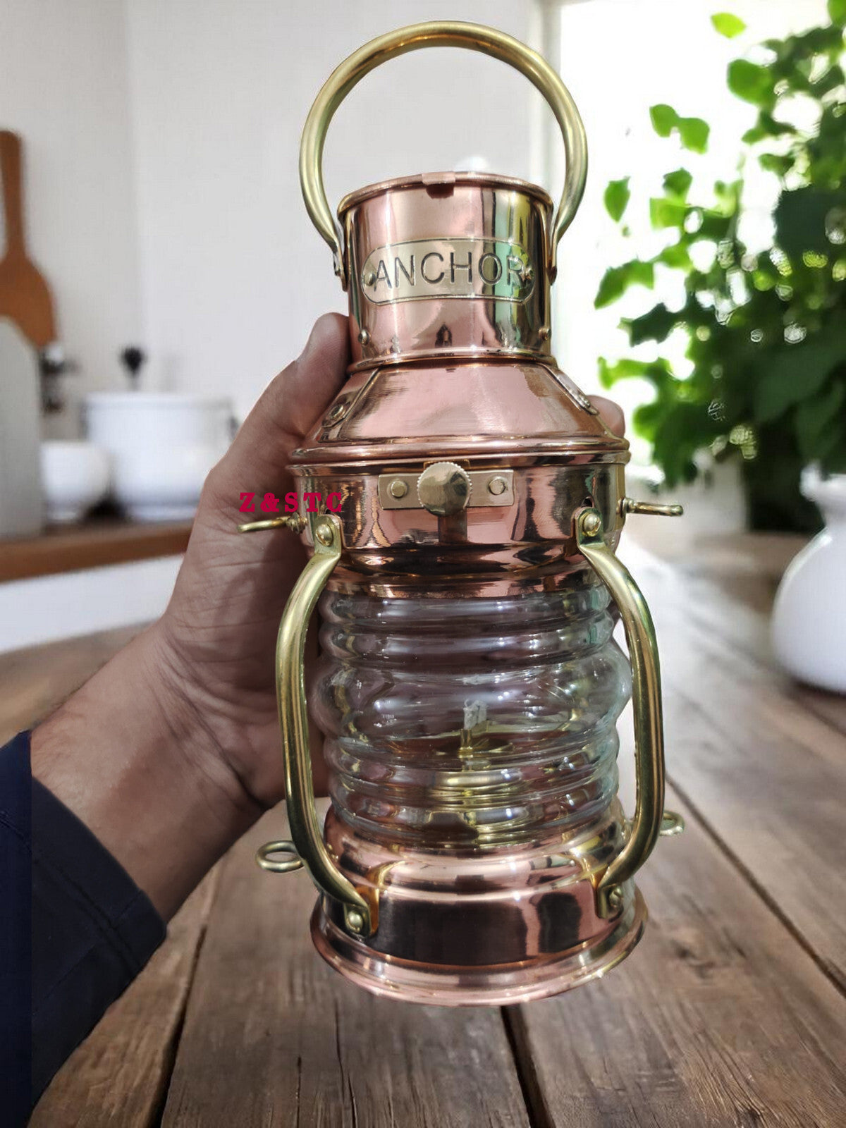 Antique Style Brass Hanging Lamp – Vintage Nautical Lantern, Oil/Kerosene