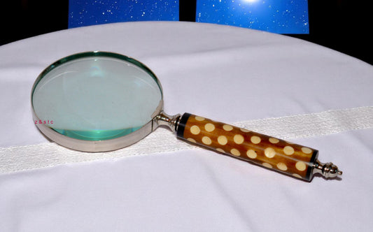 Antique Style Brass Magnifying Glass Handheld Loupe for Home or Office