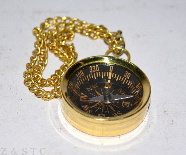 Nautical Brass Compass Keychain Pendant – Functional & Stylish Accessory
