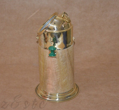 Antique Style Brass and Wood Ship’s Binnacle Compass – Maritime Collectible