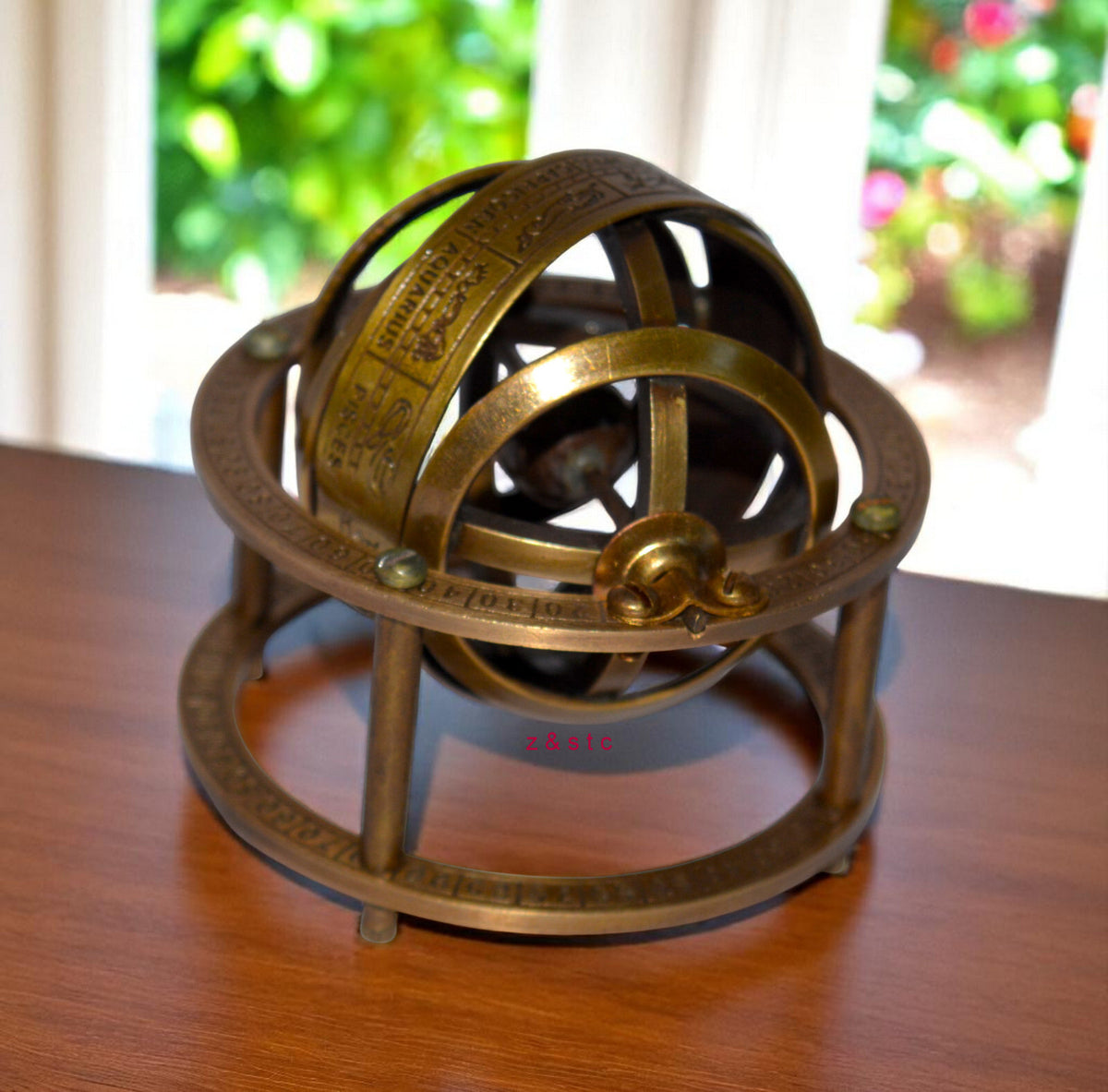Mini Brass Armillary Sphere  Celestial Globe Model for Collectors
