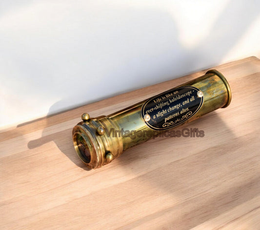 Handcrafted 5-Inch Brass Kaleidoscope – Unique Gift & Collectible