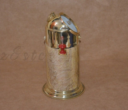 Antique Style Brass and Wood Ship’s Binnacle Compass – Maritime Collectible