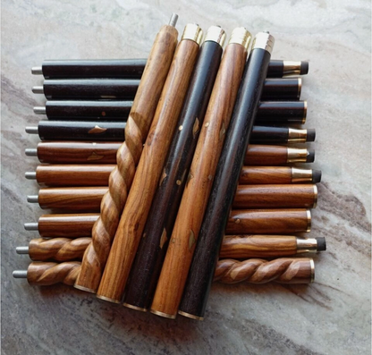 Set of 5 Wooden Walking Stick Shafts | 3-Fold Cane Replacement Poles