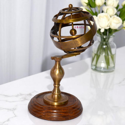 Decorative Brass Armillary  Nautical Celestial Sphere for Desk or Shelf
