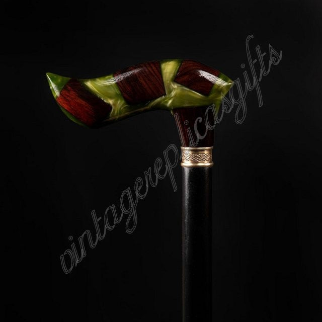 Premium Rosewood Walking Cane 36 Inch Handmade Vintage Style Wooden Stick Unisex
