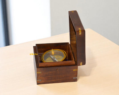 Vintage Brass Gimballed Compass – Nautical Maritime Style for Outdoor Adventures