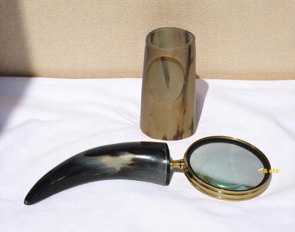 Vintage Brass Handheld Magnifying Glass Nautical Style Reader Lens