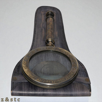 Antique-Style Brass Magnifying Glass by Henry Hughes – Nautical Replica