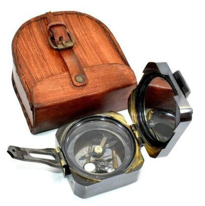 Handmade Brass Brunton Compass Kelvin & Hughes 1917 Antique Nautical Decor