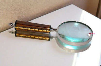 Handcrafted Brass Magnifying Glass Professional Handheld Reading Tool