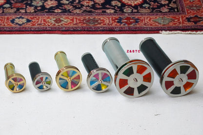 SET OF 6 HANDCRAFTED BRASS KALEIDOSCOPES VINTAGE STYLE COLLECTIBLE GIFTS