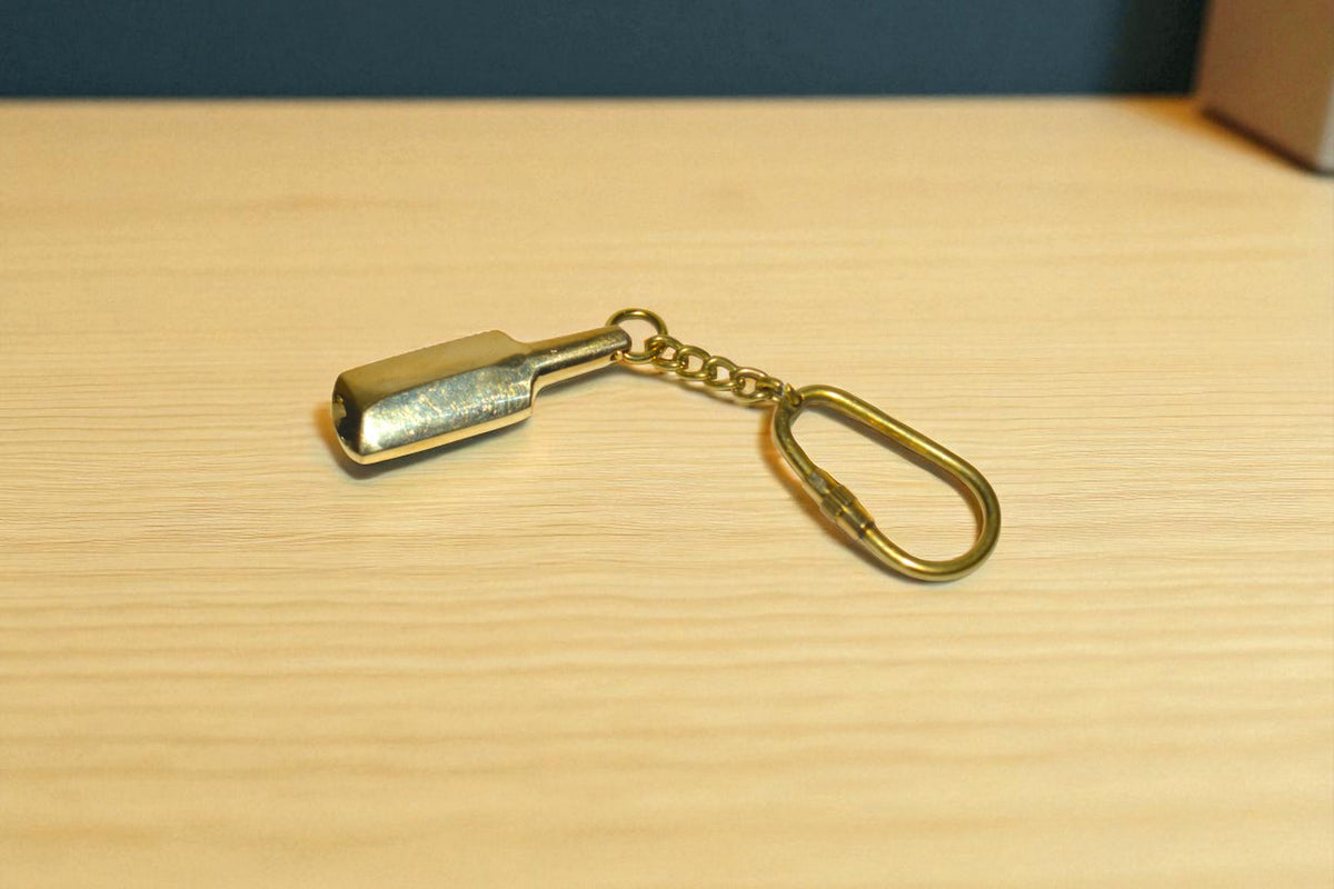 Antique Look Brass Keychain – Pocket Key Ring Gift for Men