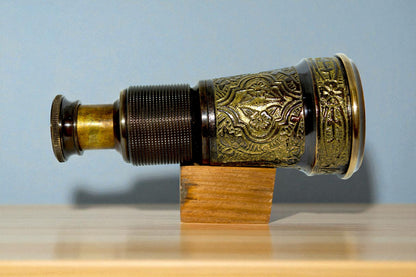 Victorian Nautical Spyglass Brass Telescope w/ Antique Finish & Medieval Design