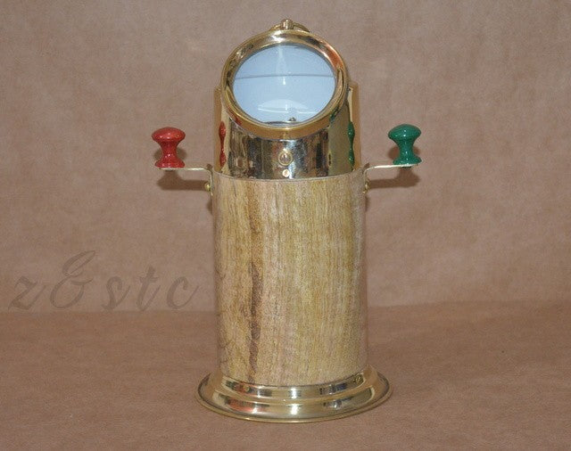 Antique Style Brass and Wood Ship’s Binnacle Compass – Maritime Collectible