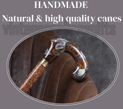 Premium Rosewood Walking Cane Lyptus Wood – Handmade Derby Style Stick 91cm
