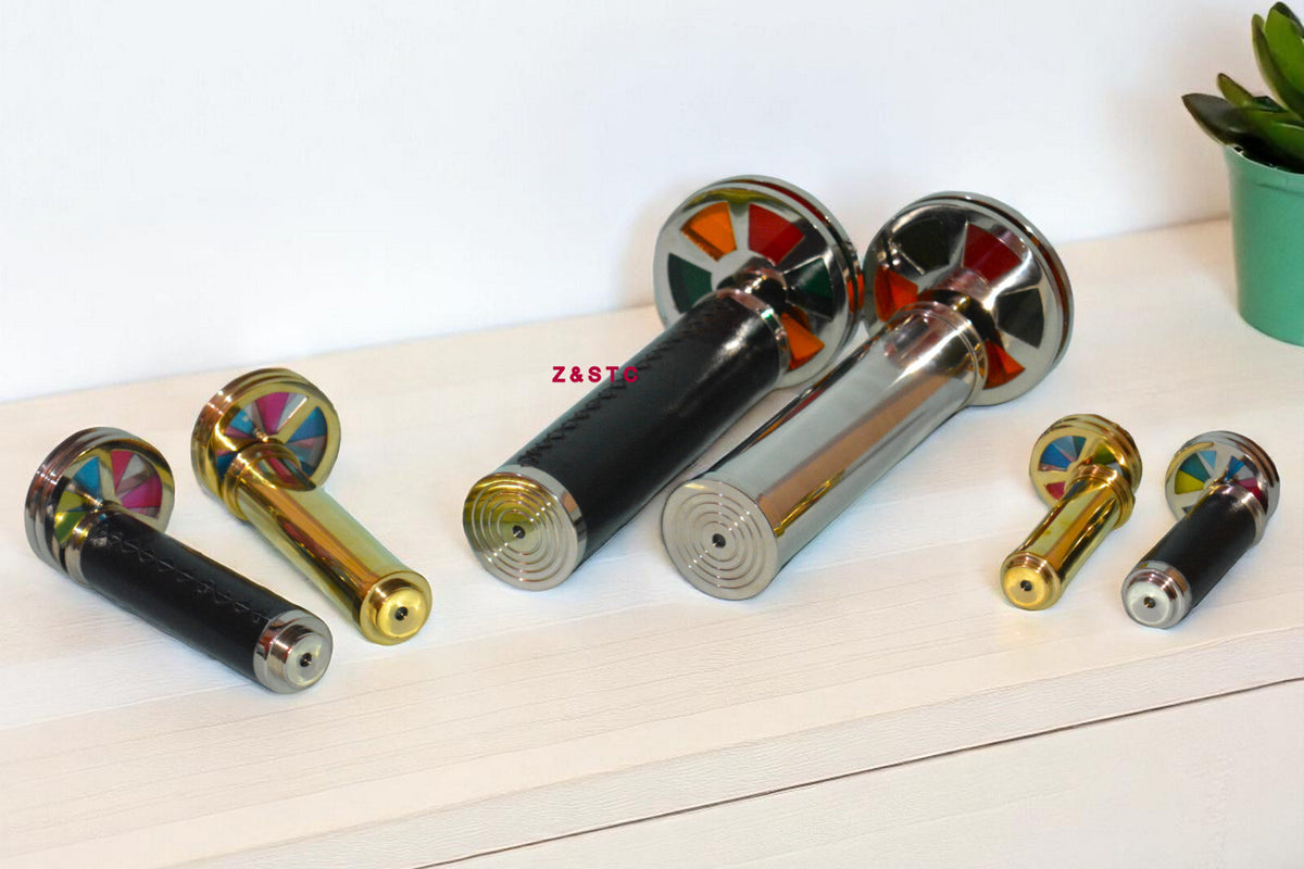 SET OF 6 HANDCRAFTED BRASS KALEIDOSCOPES VINTAGE STYLE COLLECTIBLE GIFTS
