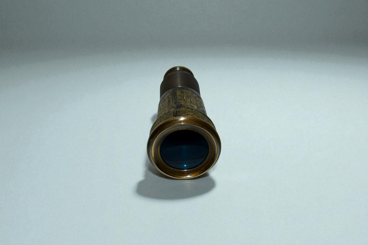 Victorian Nautical Spyglass Brass Telescope w/ Antique Finish & Medieval Design