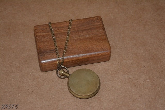 Golden Era Charm – Handcrafted Brass POCKET Watch With Wooden Box Gift