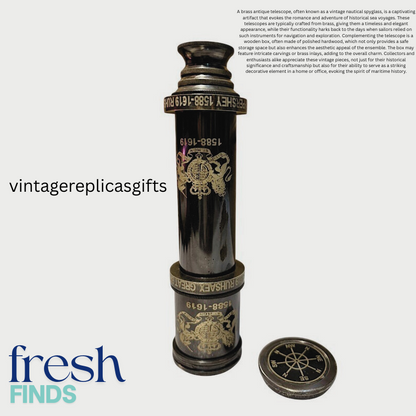 Handcrafted Brass Telescope Antique Black Finish  16 Inch Maritime Display Piece
