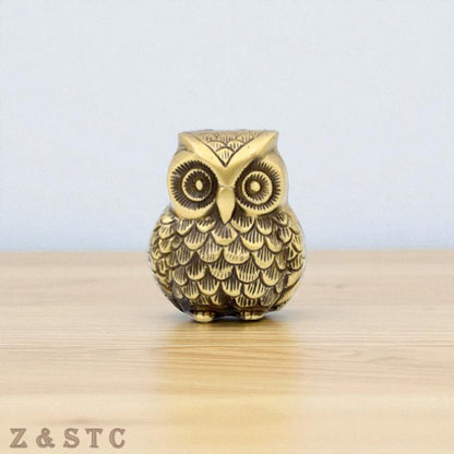 Handcrafted Brass Owl Figurine – Symbol of Wisdom for Home or Office Decor