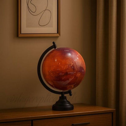 Premium Mars Planet Globe 360° Rotating | Detailed Topography Map