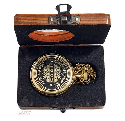 Elegant Vintage Pocket Watch – Brass Finish with Roman Dial & Gift Box