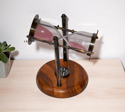 Antique Style Brass Sand Timer – 5 Min Hourglass Desk Decor