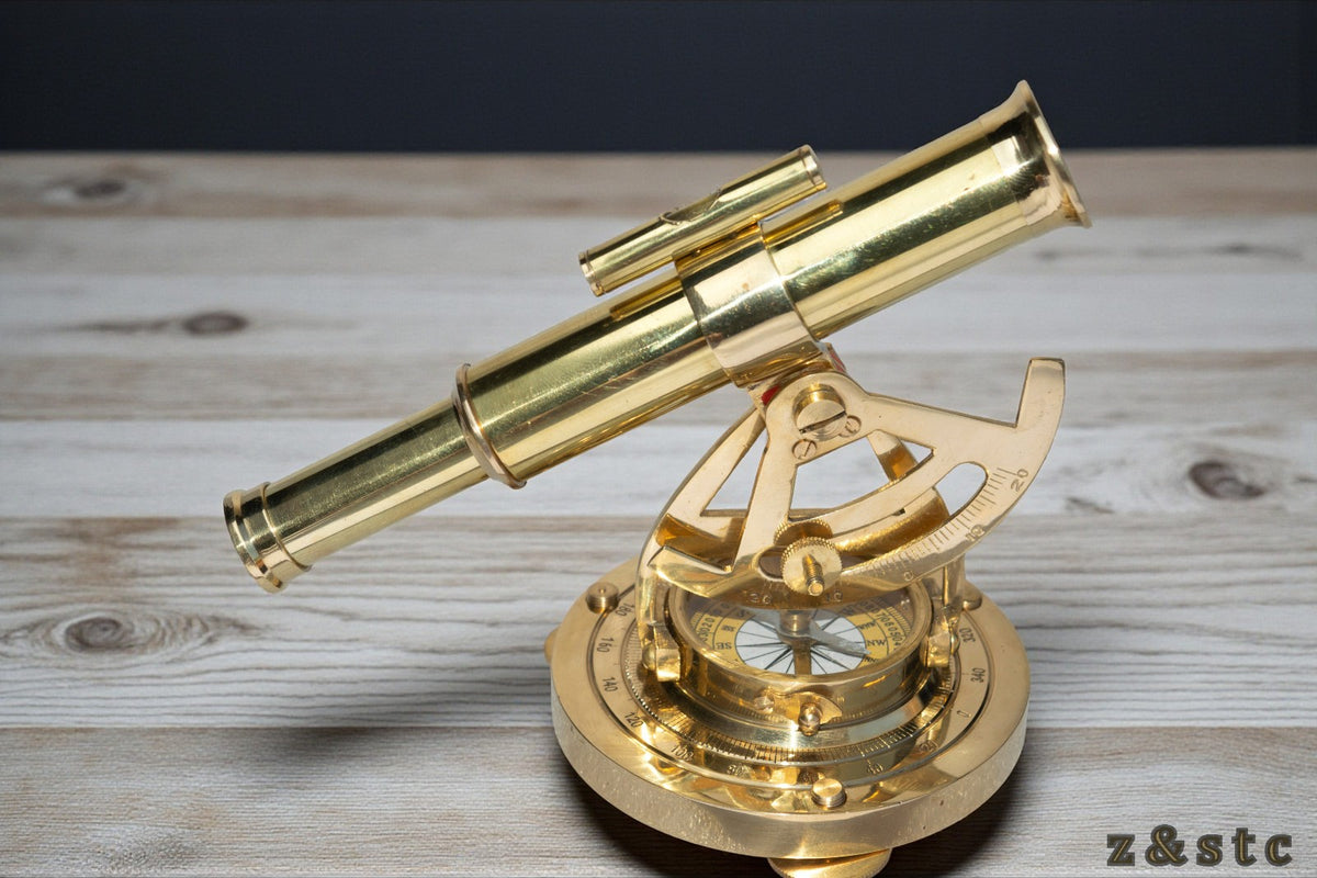 Vintage Brass Alidade Compass – Nautical Navigation Tool & Display Item