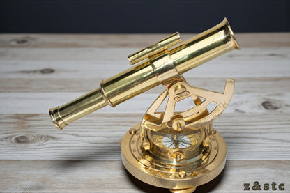 Vintage Brass Alidade Compass – Nautical Navigation Tool & Display Item