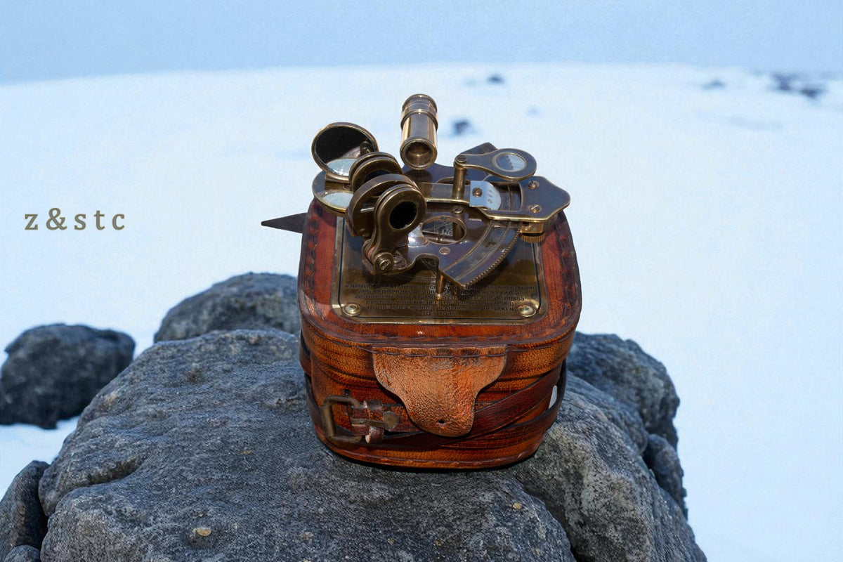 Best Brass Astrolabe Sextant with Leather Box – Nautical Replica C-3130