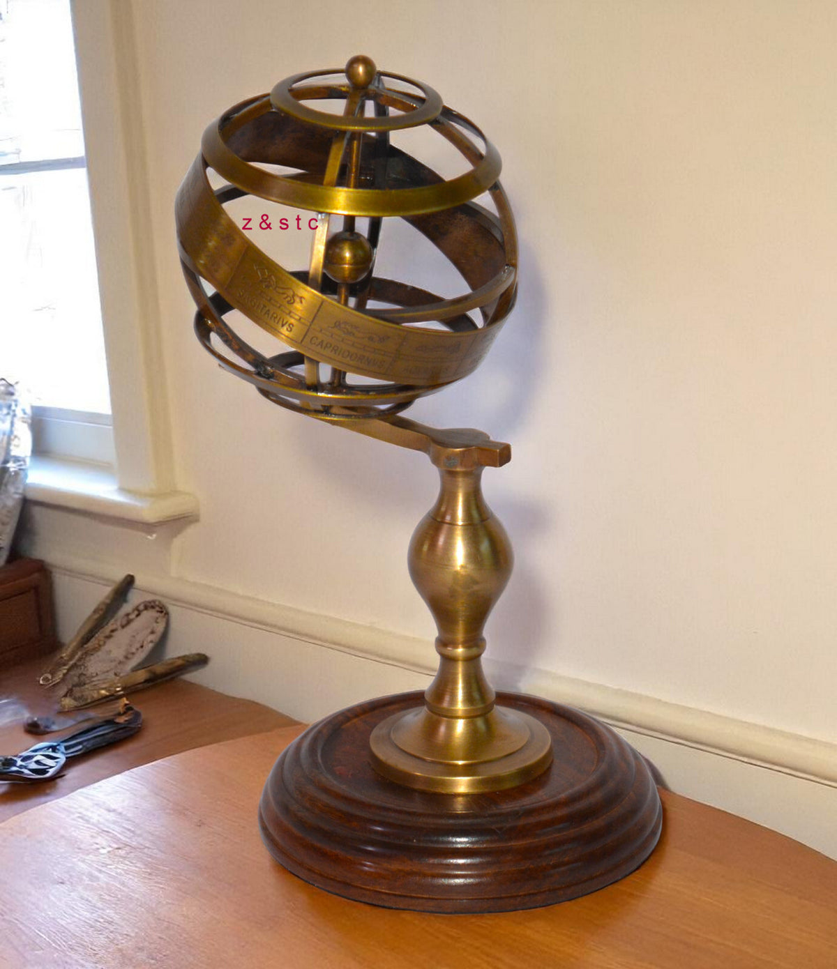 Decorative Brass Armillary  Nautical Celestial Sphere for Desk or Shelf