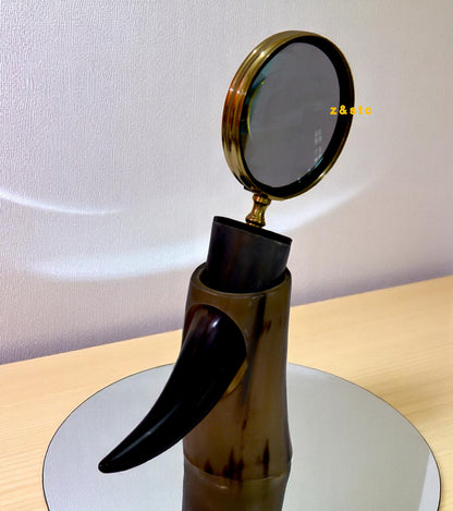 Vintage Brass Handheld Magnifying Glass Nautical Style Reader Lens