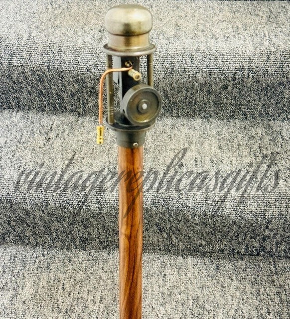 Handmade Antique Brass Walking Stick with  with Nautical Steam Engine Handle