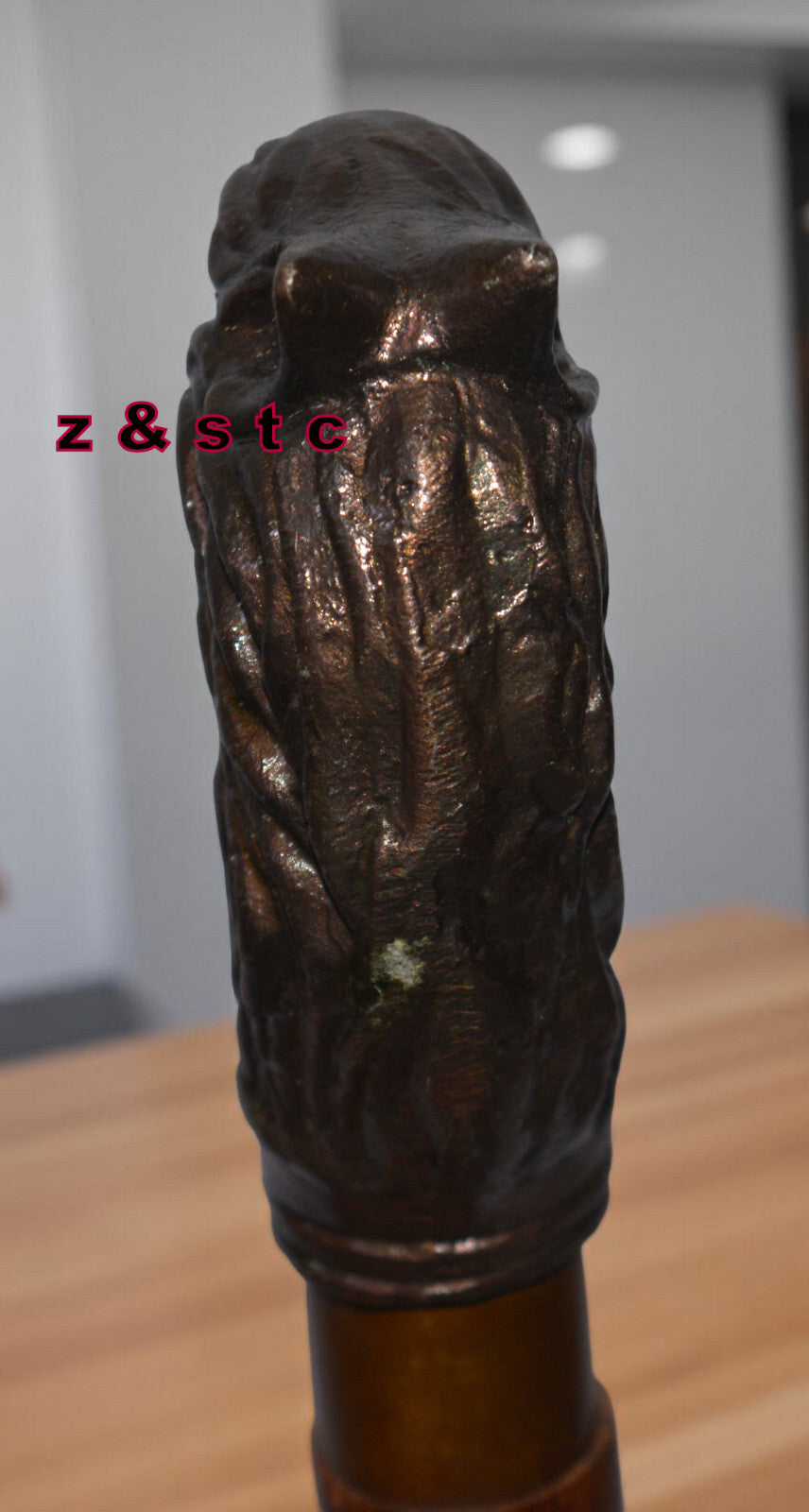 Wooden Walking Stick with Brass Lion Head Handle – Vintage Style Cane