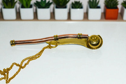 Vintage Brass Maritime Whistle – Nautical Style Antique Reproduction Collectible