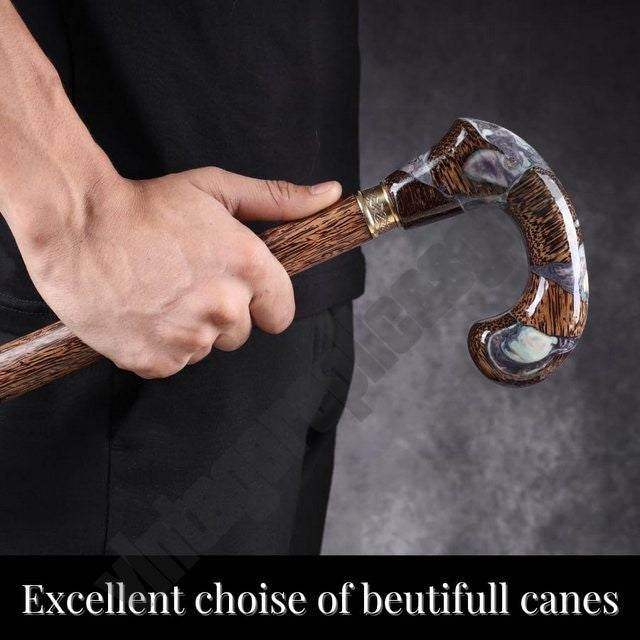 Premium Rosewood Walking Cane Lyptus Wood – Handmade Derby Style Stick 91cm